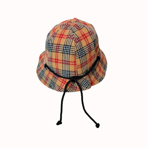 Vintage Fall Vibes Bucket Hat Windowpane Plaid Adjustable Drawstring For Women - Picture 3 of 11